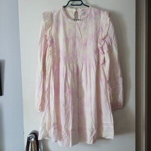 Pretty WILFRED La Boheme Pink White Pin Tuck Elia Dress S